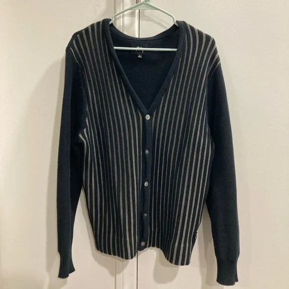 stussy stripe cardigan Stussy Striped Brushed Cardigan in Blue for Men | Lyst